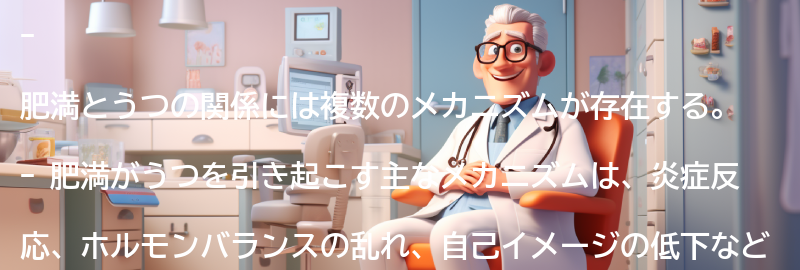 肥満がうつを引き起こすメカニズムの要点まとめ