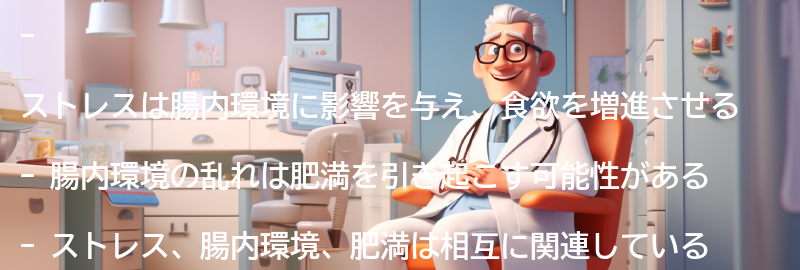 ストレス、腸内環境、そして肥満のサイクルの要点まとめ
