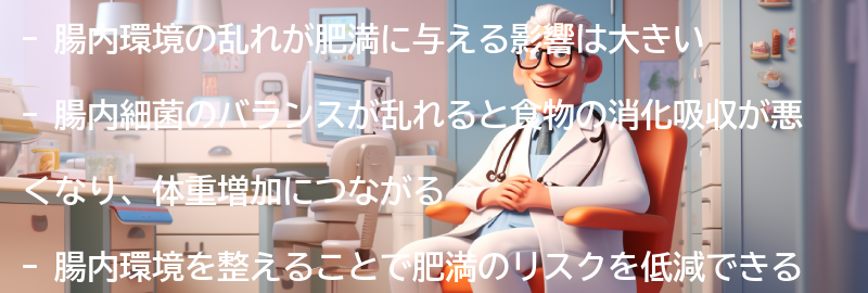 腸内環境の乱れが肥満に与える影響の要点まとめ