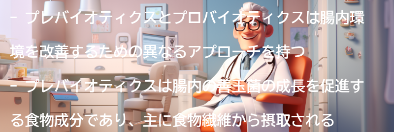 プレバイオティクスとプロバイオティクスの違いの要点まとめ