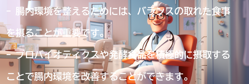 腸内環境を整えるための日常の実践方法の要点まとめ