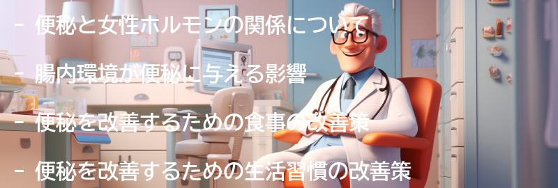 便秘を改善するための食事と生活習慣の改善策の要点まとめ