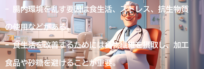 腸内環境を乱す要因とは？の要点まとめ