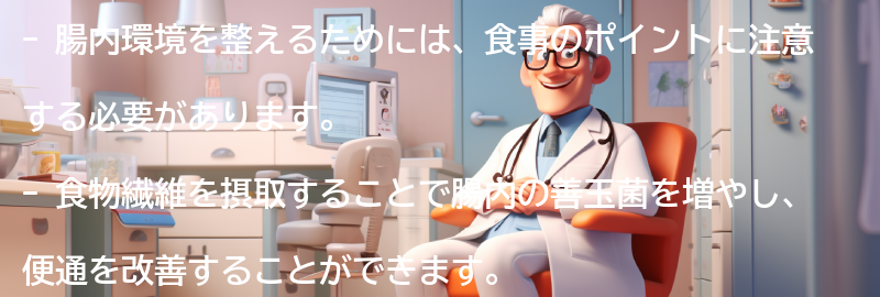 腸内環境を整えるための食事のポイントの要点まとめ