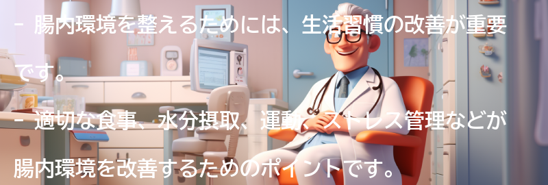 腸内環境を整えるための生活習慣の改善の要点まとめ