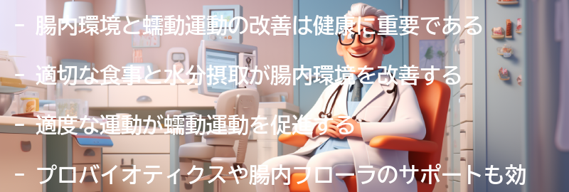 腸内環境と蠕動運動の改善方法の要点まとめ