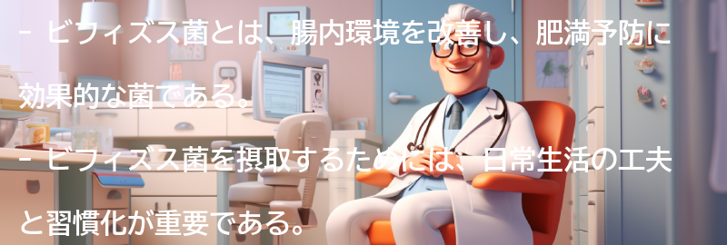ビフィズス菌を摂取するための日常生活の工夫と習慣化のコツの要点まとめ