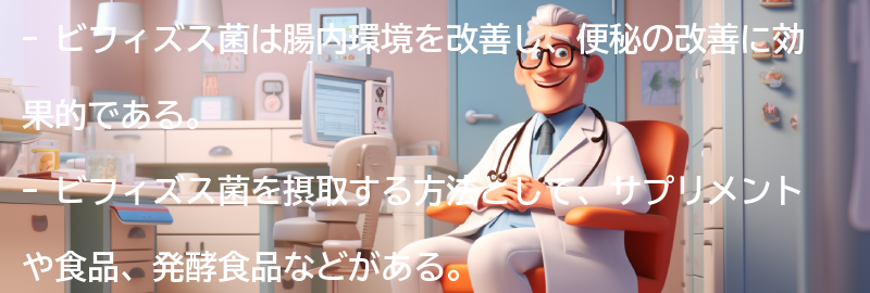 便秘改善のためのビフィズス菌との連携の要点まとめ