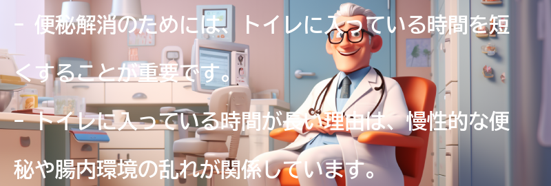 便秘解消のためのその他のアドバイスの要点まとめ