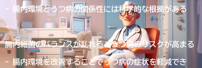 腸内環境とうつ病の関係性についての要点まとめ