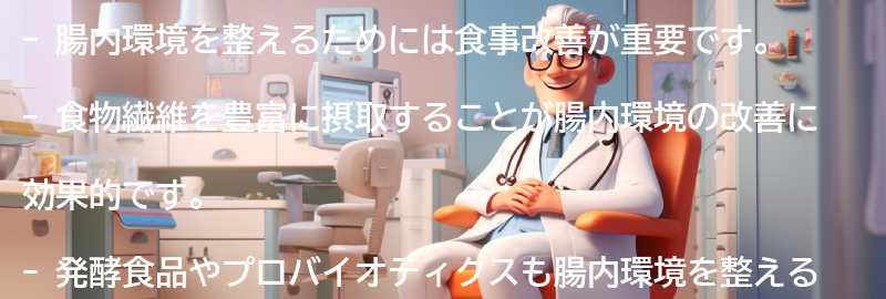 腸内環境を整えるための食事改善方法の要点まとめ