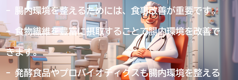 腸内環境を整えるための食事改善方法の要点まとめ