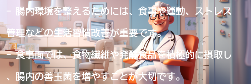 腸内環境を整えるための生活習慣改善方法の要点まとめ