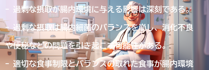 過剰摂取が腸内環境に与える影響とは？の要点まとめ