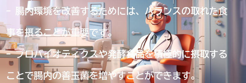 腸内環境を改善するための方法の要点まとめ