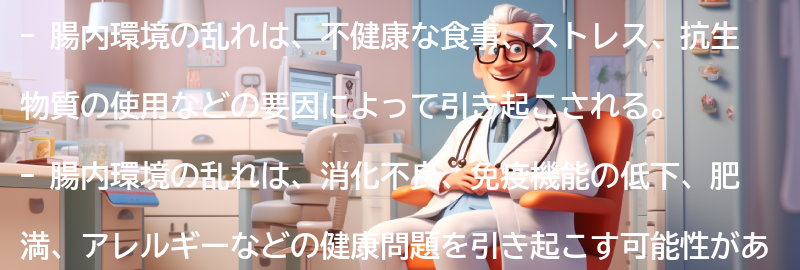 腸内環境の乱れの原因と影響の要点まとめ