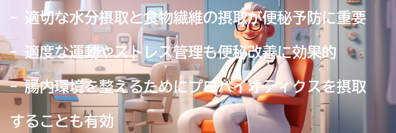 便秘予防のための日常の心がけの要点まとめ