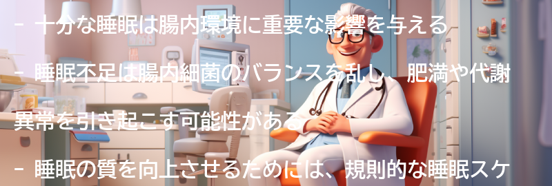 十分な睡眠が腸内環境に与える影響の要点まとめ