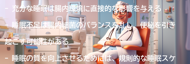 充分な睡眠が腸内環境に与える影響とは？の要点まとめ
