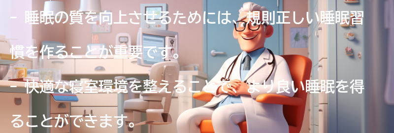 睡眠の質を向上させるためのヒントとは？の要点まとめ