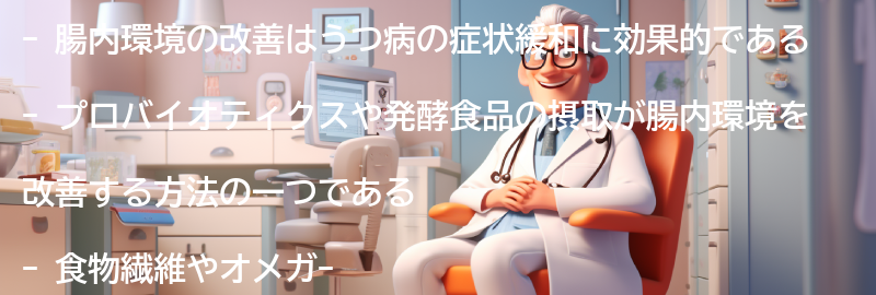 腸内環境の改善によるうつ病の症状緩和方法の要点まとめ