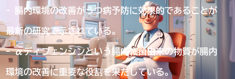 腸内環境の改善方法とうつ病予防への影響の要点まとめ