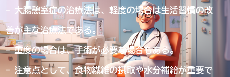 大腸憩室症の治療法と注意点の要点まとめ