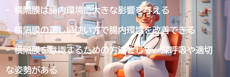 横隔膜と腸内環境の関係性の要点まとめ