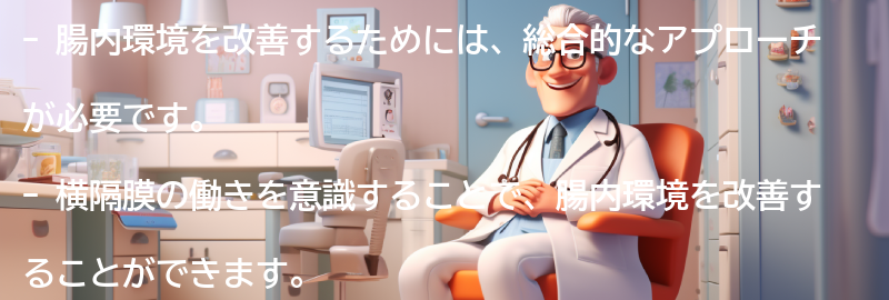 腸内環境改善のための総合的なアプローチの要点まとめ