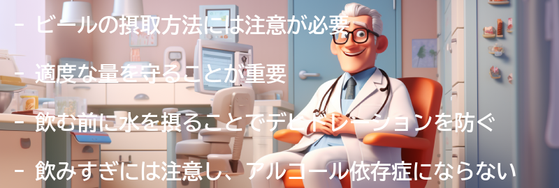 ビールの摂取方法と注意点の要点まとめ