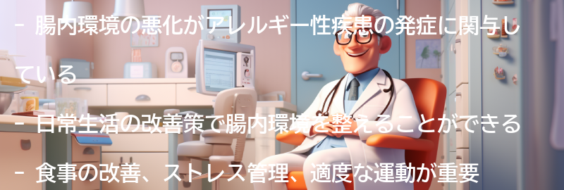 アレルギー性疾患予防のための日常生活の改善策の要点まとめ