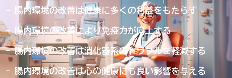 腸内環境の改善がもたらす健康への効果の要点まとめ