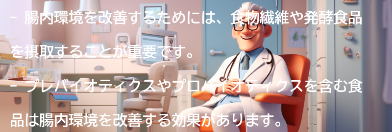腸内環境を改善するための食事のポイントの要点まとめ