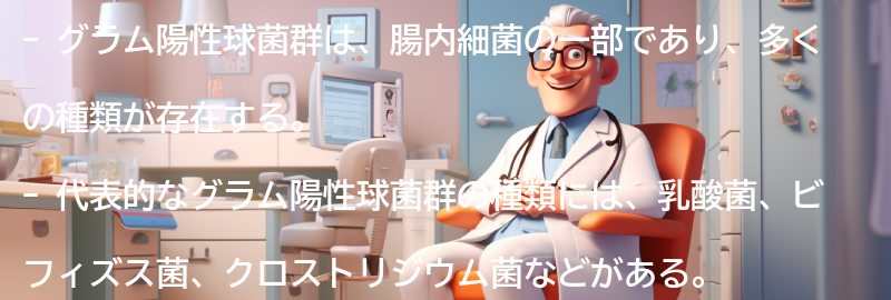 グラム陽性球菌群の代表的な種類と特徴の要点まとめ