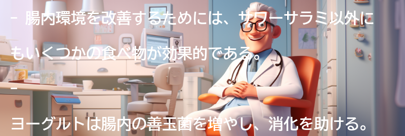 サワーサラミ以外の腸内環境に良い食べ物の紹介の要点まとめ