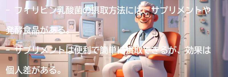 フィリピン乳酸菌の摂取方法の要点まとめ