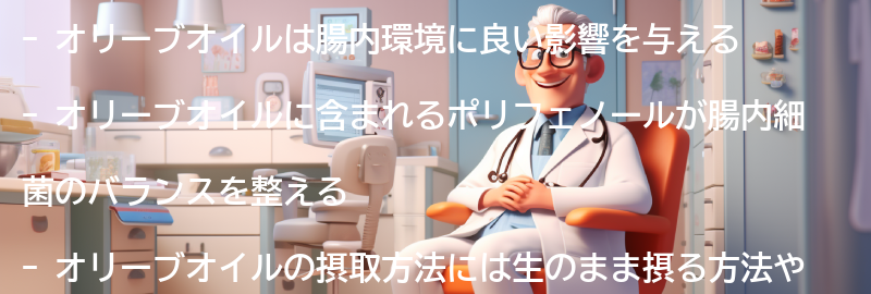 オリーブオイルの腸内環境への効果の要点まとめ