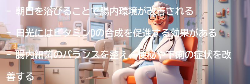 朝日を浴びることで改善される腸内環境の症状の要点まとめ