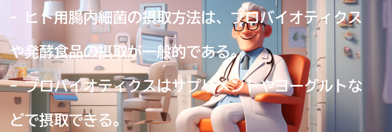 ヒト用腸内細菌の摂取方法と注意点の要点まとめ