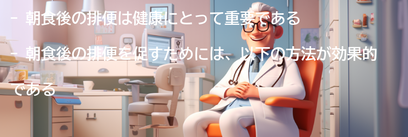 朝食後の排便を促すための方法の要点まとめ