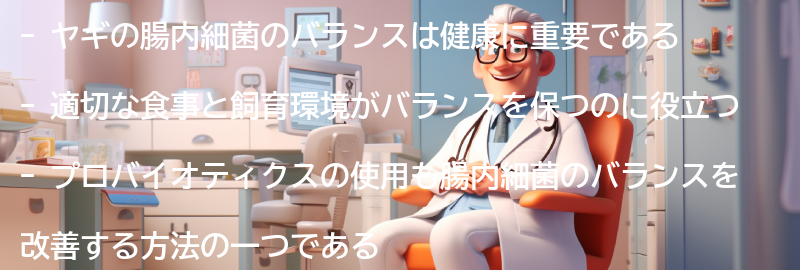 ヤギの腸内細菌のバランスを保つ方法の要点まとめ