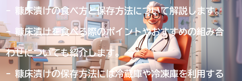 糠床漬けの食べ方と保存方法の要点まとめ