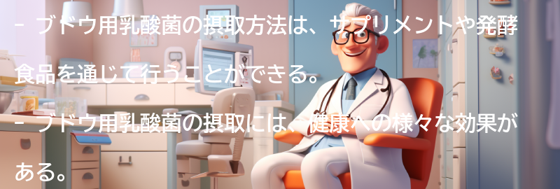 ブドウ用乳酸菌を摂取する方法の要点まとめ