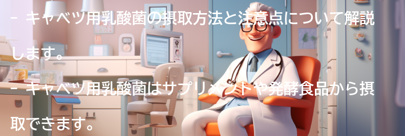 キャベツ用乳酸菌の摂取方法と注意点の要点まとめ