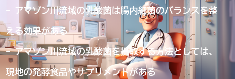 アマゾン川流域の乳酸菌を摂取する方法の要点まとめ