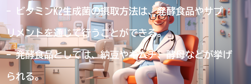 ビタミンK2生成菌の摂取方法と注意点の要点まとめ