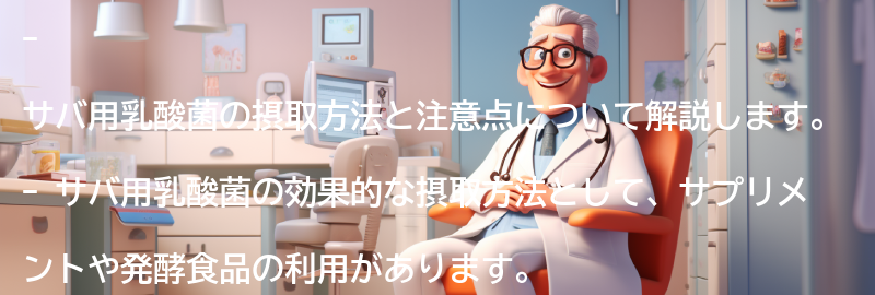 サバ用乳酸菌の摂取方法と注意点の要点まとめ