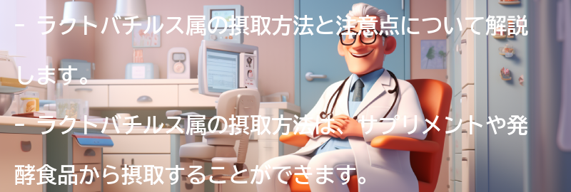 ラクトバチルス属の摂取方法と注意点の要点まとめ
