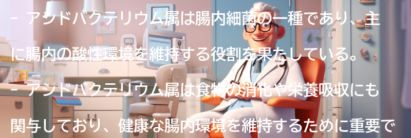 アシドバクテリウム属の腸内での役割の要点まとめ