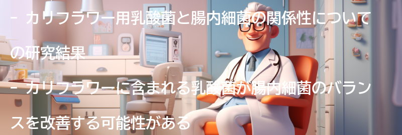 カリフラワー用乳酸菌と腸内細菌の関係性についての研究結果の要点まとめ